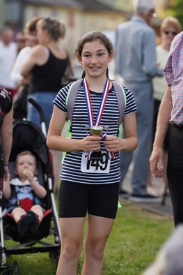 bethany blackmore having won the girls fun race at ashburton carnival.jpg