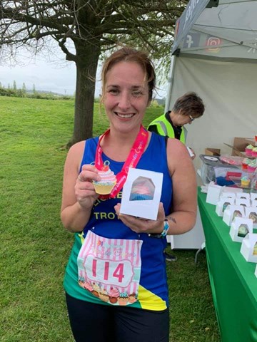 katey blackmore having run her first marathon at the cupcake caper.jpg