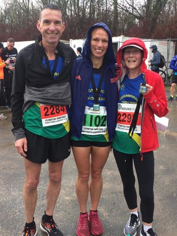 trio of trotters brave the rain at mad march hare 10k.jpg