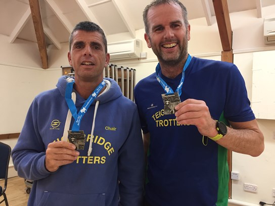 roger hayes and graydon widdicombe after competing in saturdays plym trail marathon.jpg